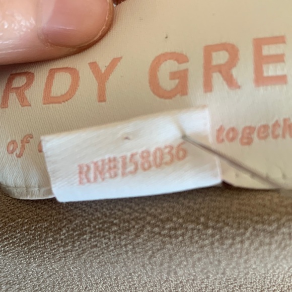 Birdy Grey Gown Beige/Champagne Fully Lined Side Front Split Small - Picture 5 of 10